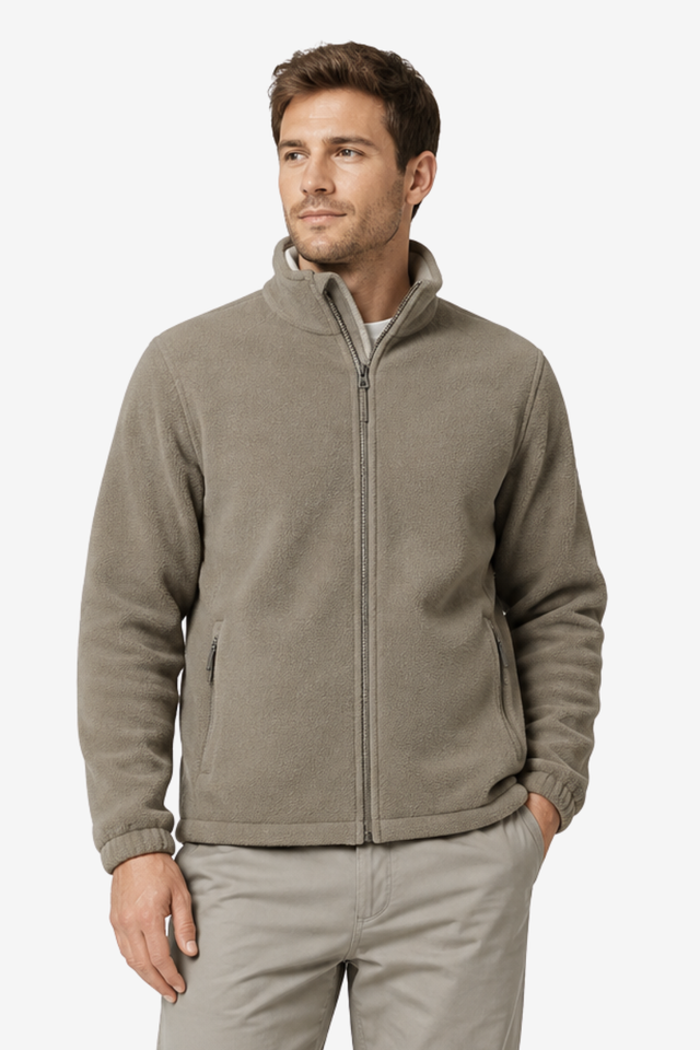 NOMU | Men's Fleece Jacket – Stand Collar Zip Front Outdoor Design