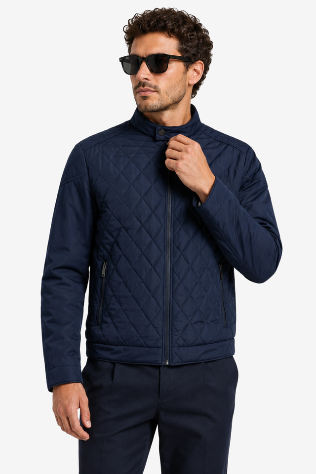 NOMU | Men's Quilted Zip-Up Jacket – Lightweight Modern Outerwear