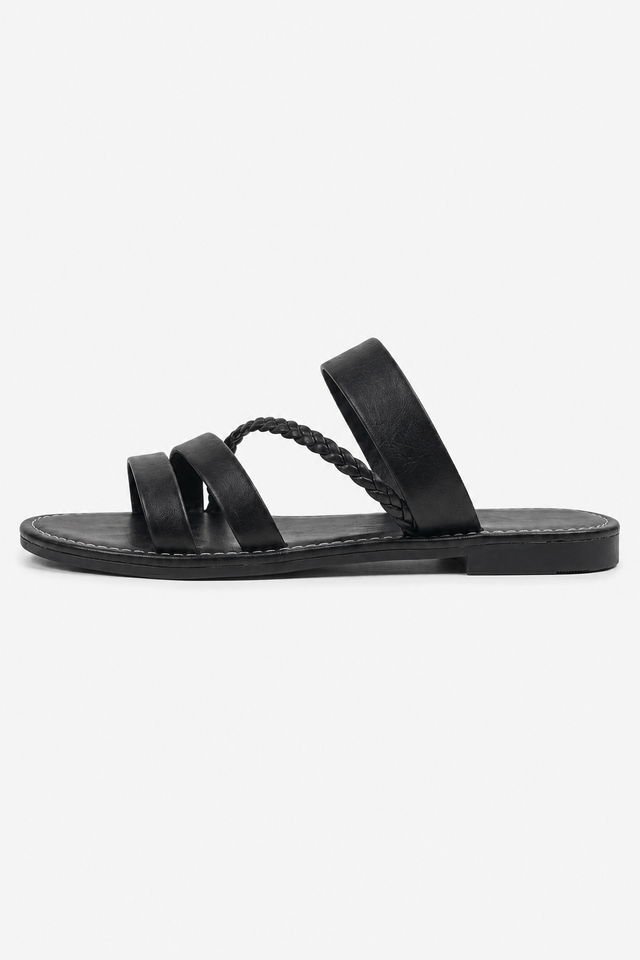NOMU | Women’s Braided Strap Flat Slide Sandals