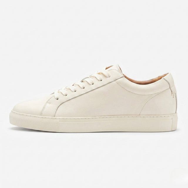 NOMU | Men's Minimalist Leather Sneakers – Classic Low-Top Casual Shoes
