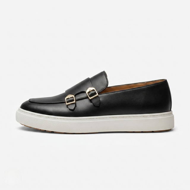 NOMU | Men's Double Monk Strap Sneakers – Smart Casual Slip-On Dress Sneakers