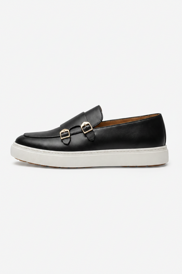 NOMU | Men's Double Monk Strap Sneakers – Smart Casual Slip-On Dress Sneakers