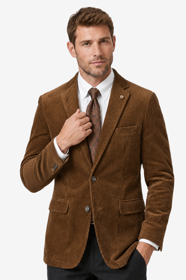 NOMU | Men's Corduroy Blazer – Classic Tailored Smart Casual Jacket