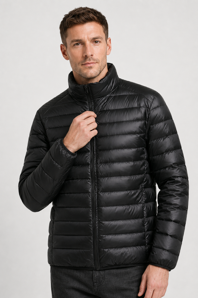 NOMU | Men's Lightweight Quilted Puffer Jacket – Minimalist Insulated Zip-Up Outerwear