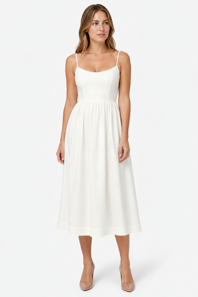 NOMU | Women's Sleeveless Midi Dress – Spaghetti Strap Flowy A-Line Design