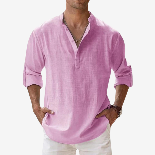NOMU | Men's Linen Shirt – Casual Relaxed Fit Breathable Top