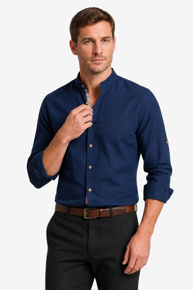 NOMU | Men’s Casual Mandarin Collar Shirt
