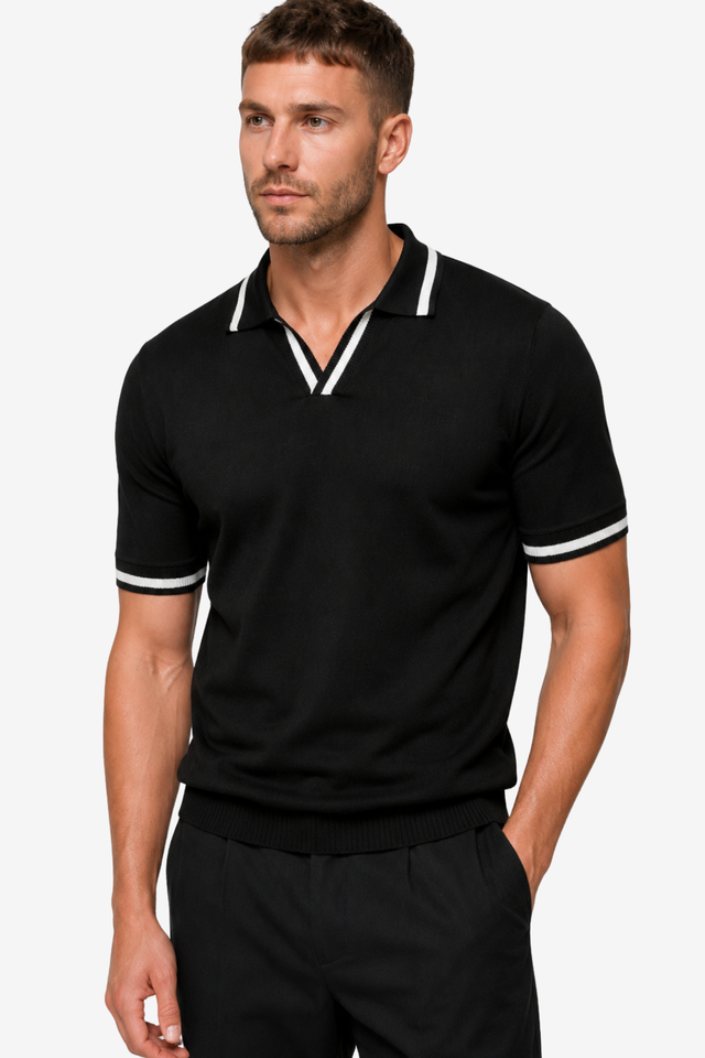 NOMU | Men’s Contrast Trim Short Sleeve Polo Shirt