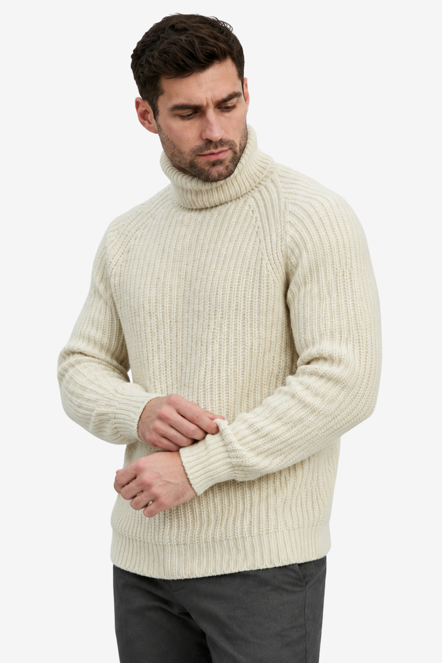 NOMU | Men's Mock-Neck Sweater – Regular Fit Ribbed Knit Design