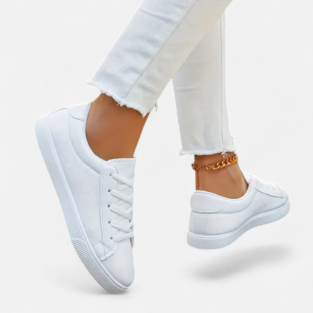 Women’s Grid Lace-Up Sneakers – Effortless Ease