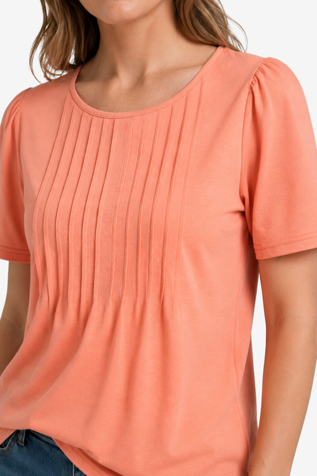 NOMU | Women’s Pleated Front Short Sleeve Blouse