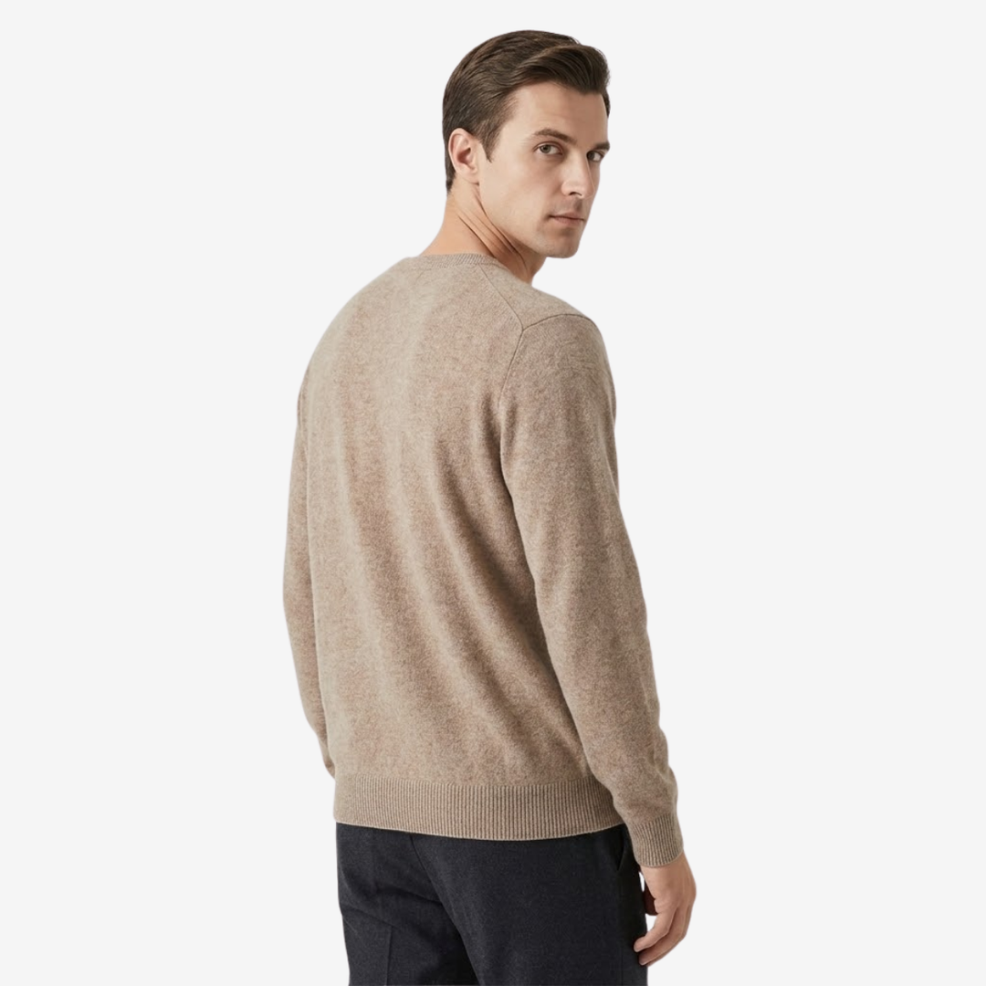 NOMU | Men's V-Neck Knit Sweater – Minimalist Soft-Touch Pullover