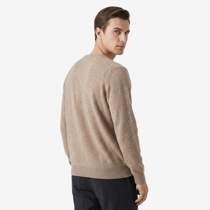 NOMU | Men's V-Neck Knit Sweater – Minimalist Soft-Touch Pullover