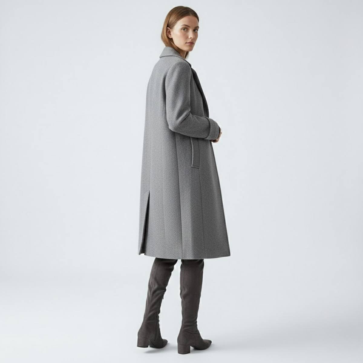 NOMU | Women's Over-the-Knee Stretch Boots – Minimalist Block Heel Thigh-High Boots
