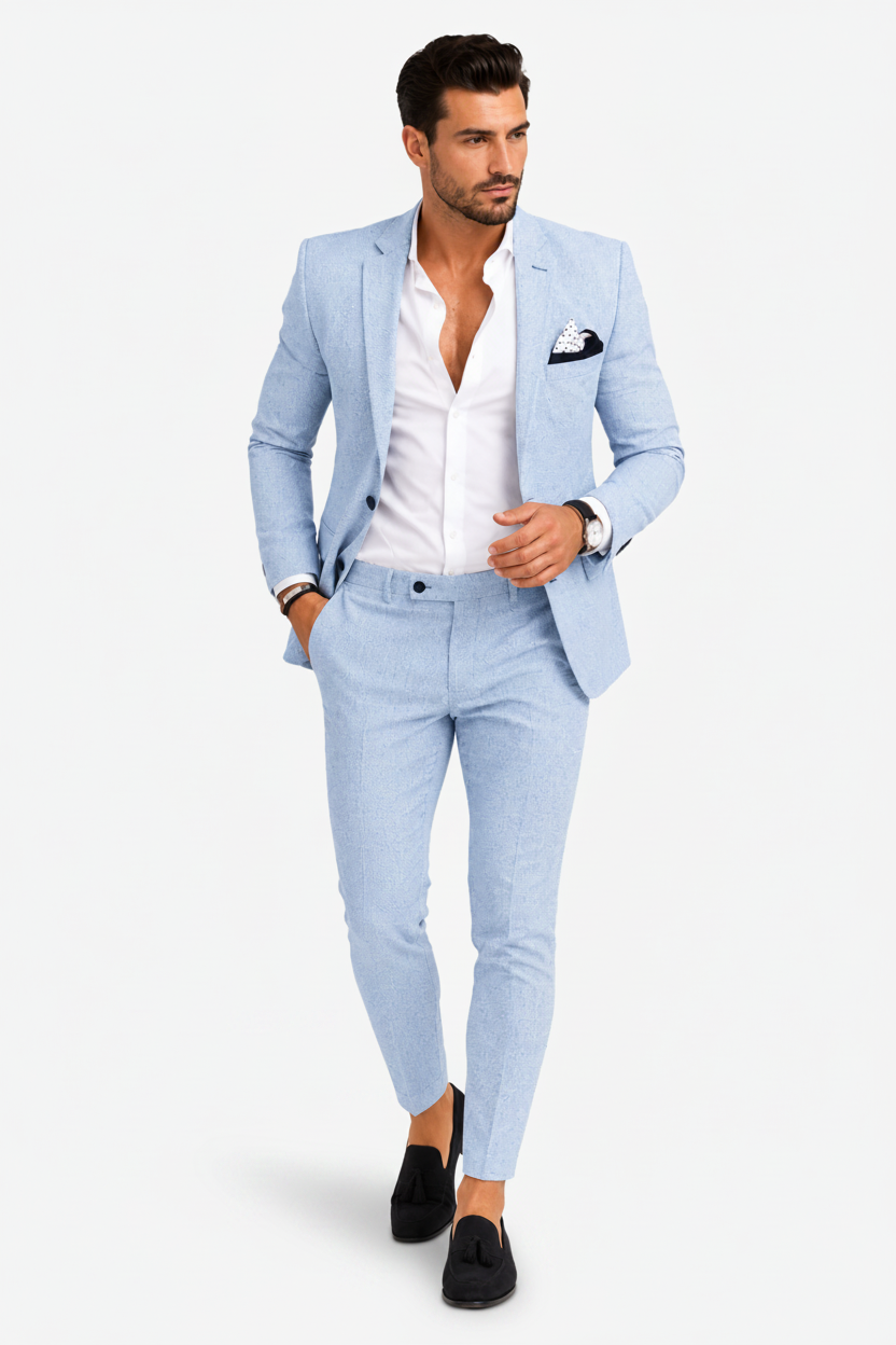 NOMU | Men's Two Piece Suit Set – Tailored Blazer Slim Fit Trousers Design