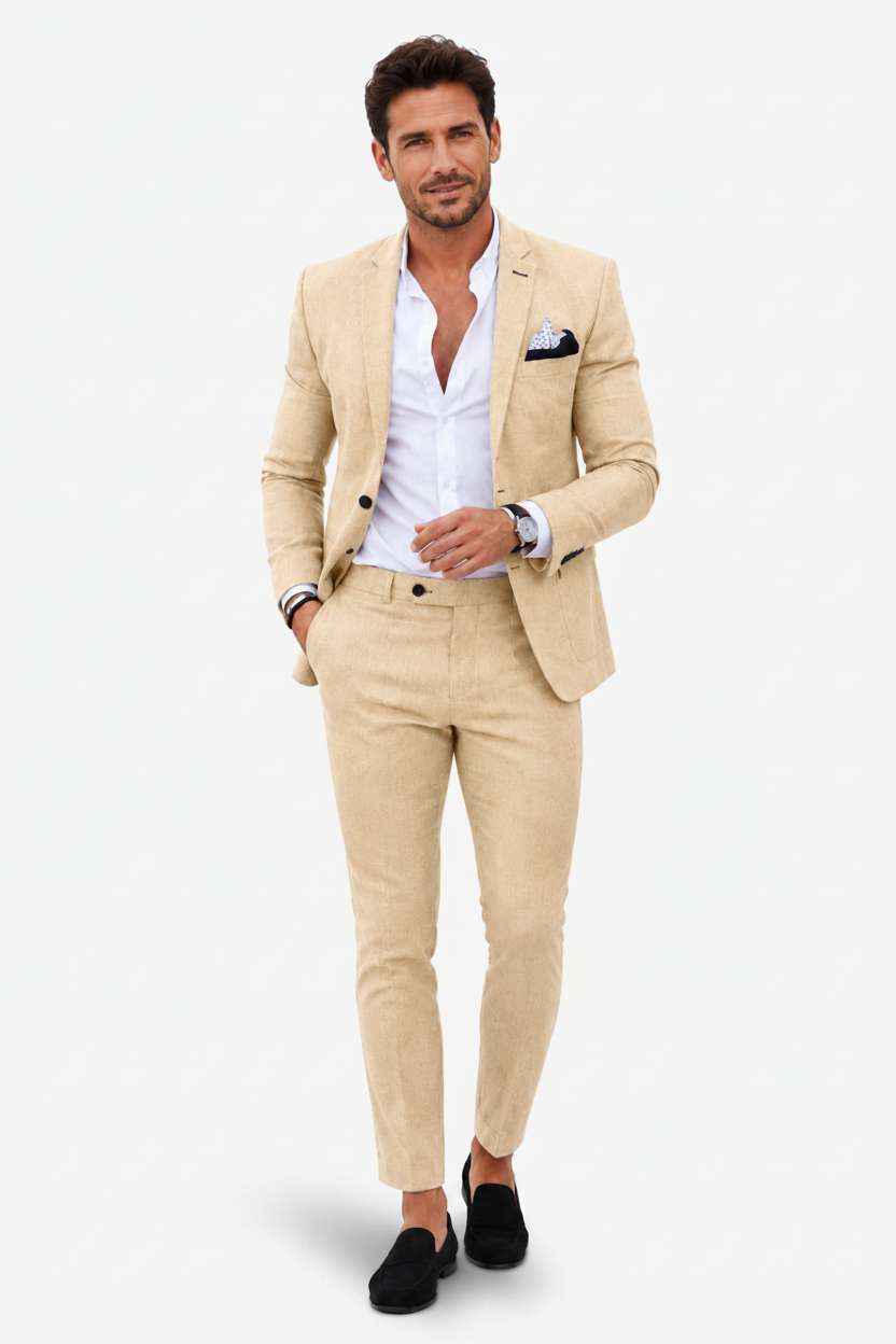 NOMU | Men's Two Piece Suit Set – Tailored Blazer Slim Fit Trousers Design