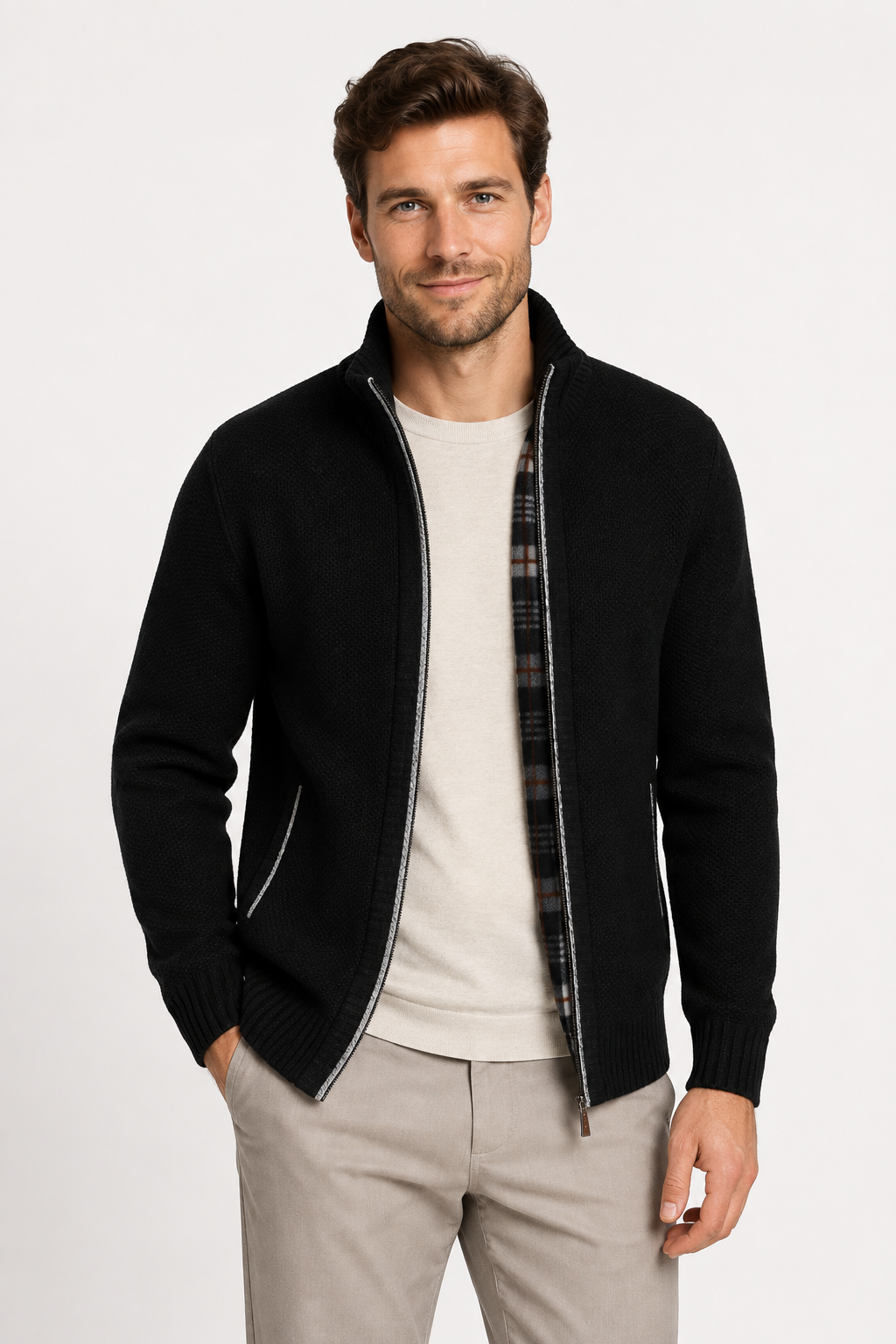 NOMU | Men’s Knitted Zip Cardigan