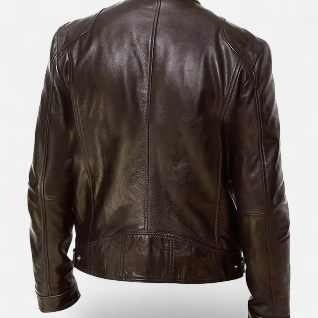 Men’s Faux Leather Zip Coat