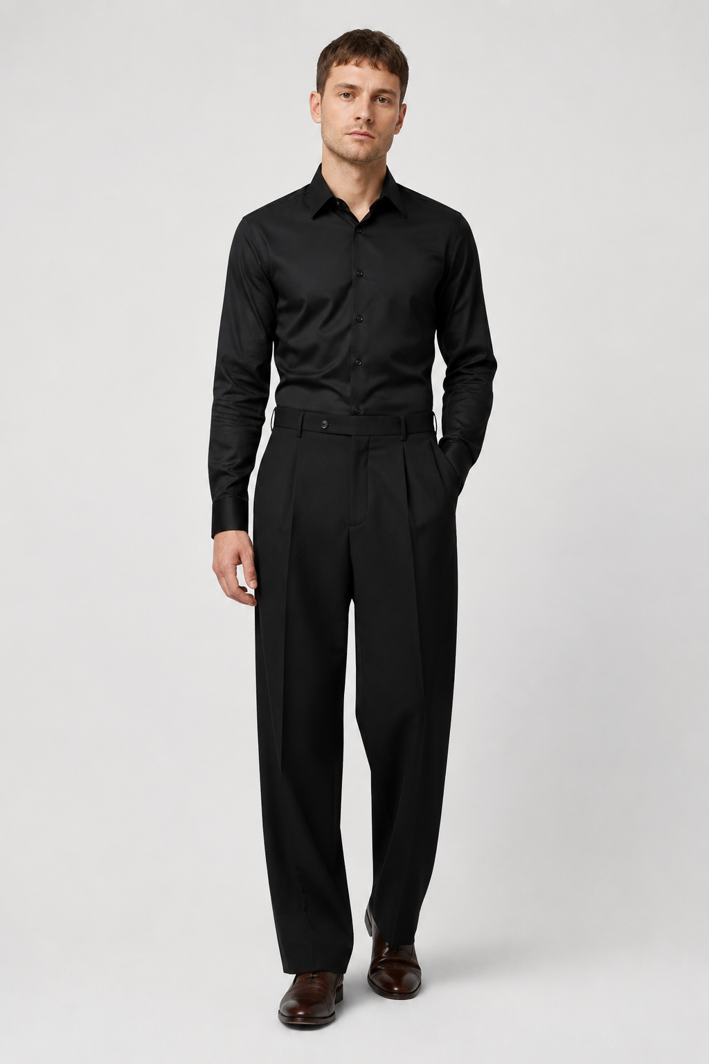 NOMU | Men's Pleated Dress Trousers – Tailored Relaxed Fit Formal Pants