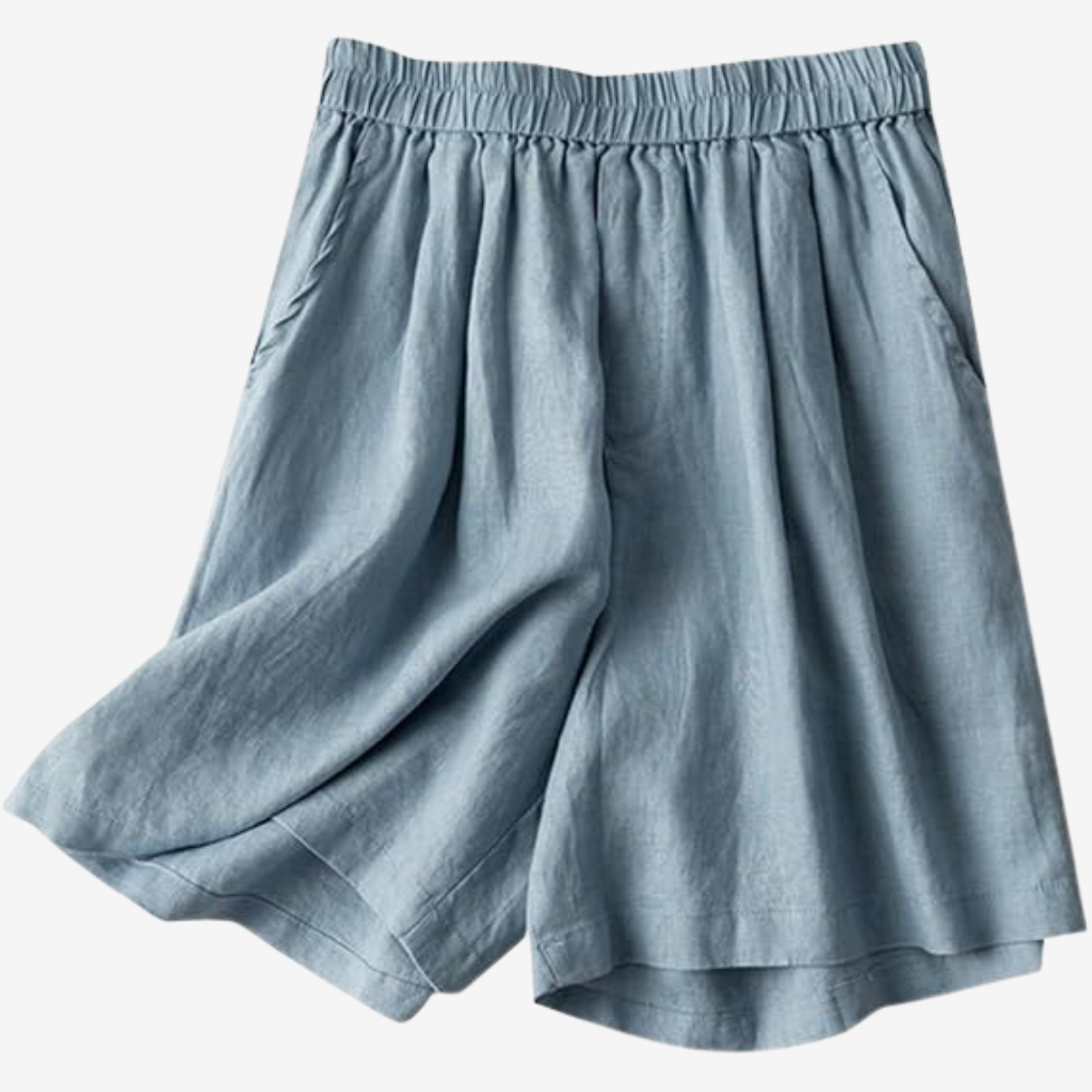 NOMU | Women’s Elastic Waist Linen Shorts