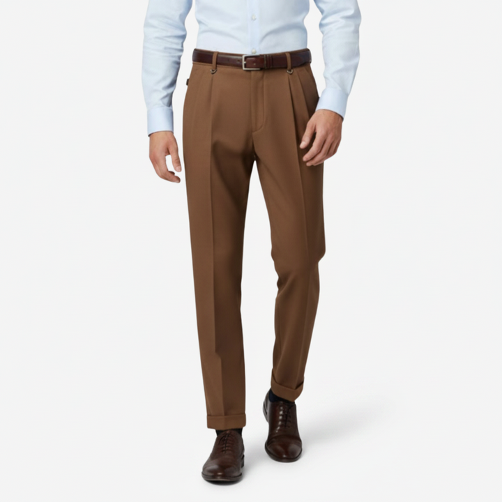 NOMU | Men's Pleated Tapered Dress Trousers – Classic Tailored Formal Pants