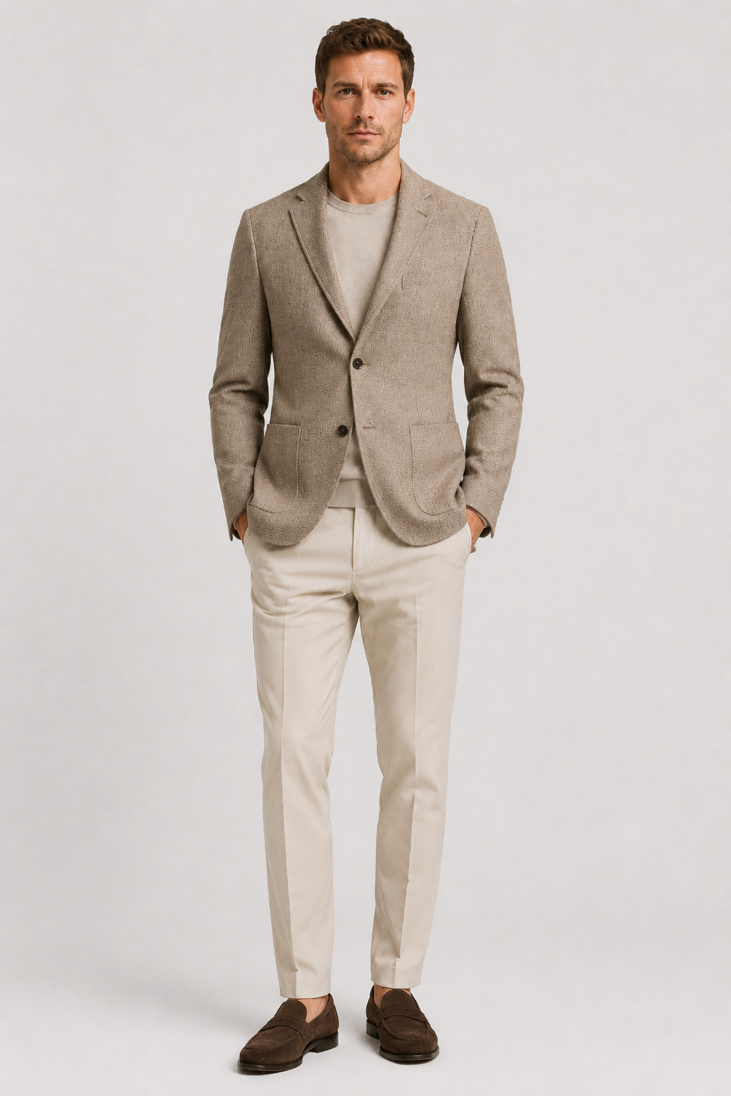 NOMU | Men's Textured Tailored Blazer – Smart Casual Single-Breasted Jacket