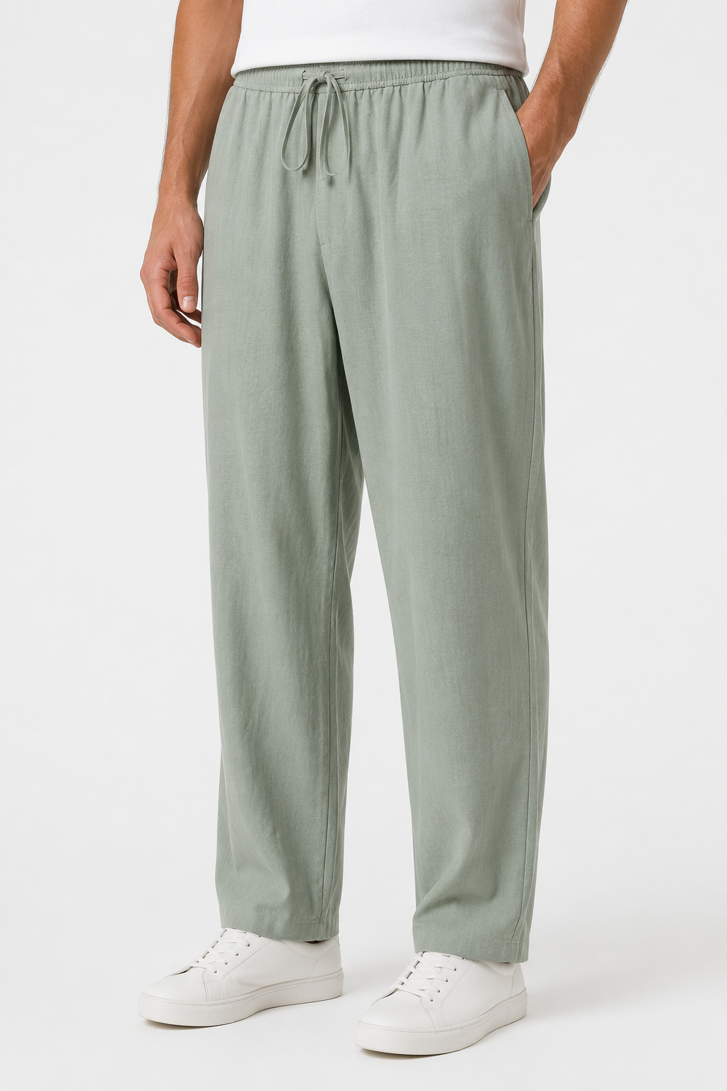 NOMU | Men's Linen Drawstring Pants – Relaxed Smart Casual Trousers