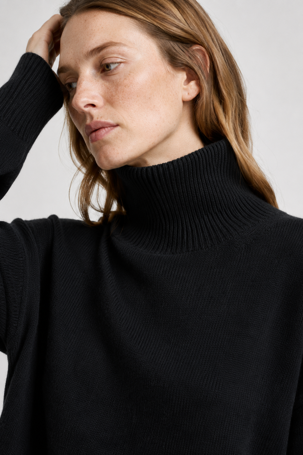NOMU | Women's Oversized Turtleneck Sweater – Soft Relaxed Knit Pullover