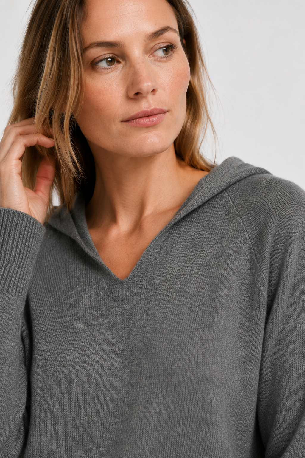 NOMU | Women's Hooded Knit Sweater – Soft Relaxed Pullover Hoodie