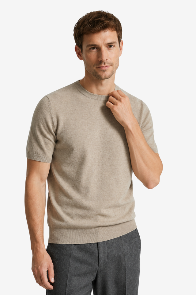 NOMU | Men's Fine Knit Crew Neck Sweater Tee – Minimalist Soft-Touch Top
