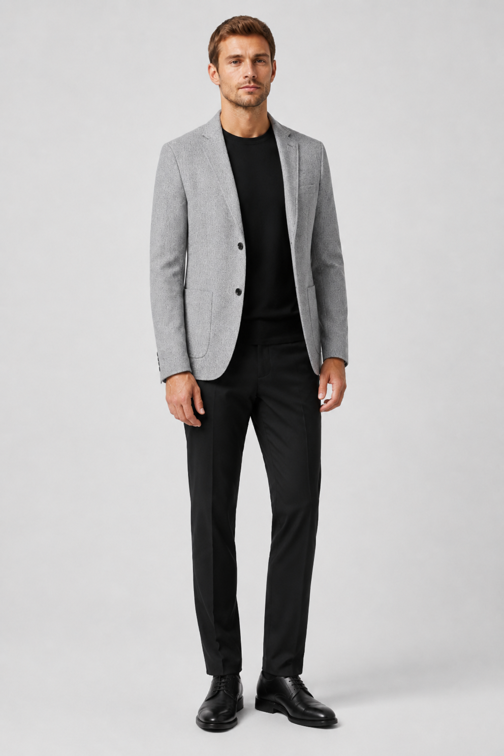 NOMU | Men's Textured Tailored Blazer – Smart Casual Single-Breasted Jacket