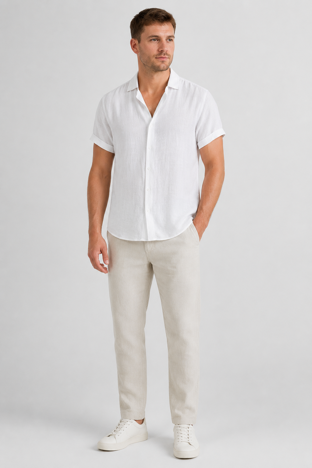 NOMU | Men's Lightweight Shirt – Short Sleeve Button-Up Casual Design
