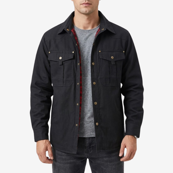NOMU | Men's Utility Jacket Shirt – Button-Up Long Sleeve Casual Overshirt