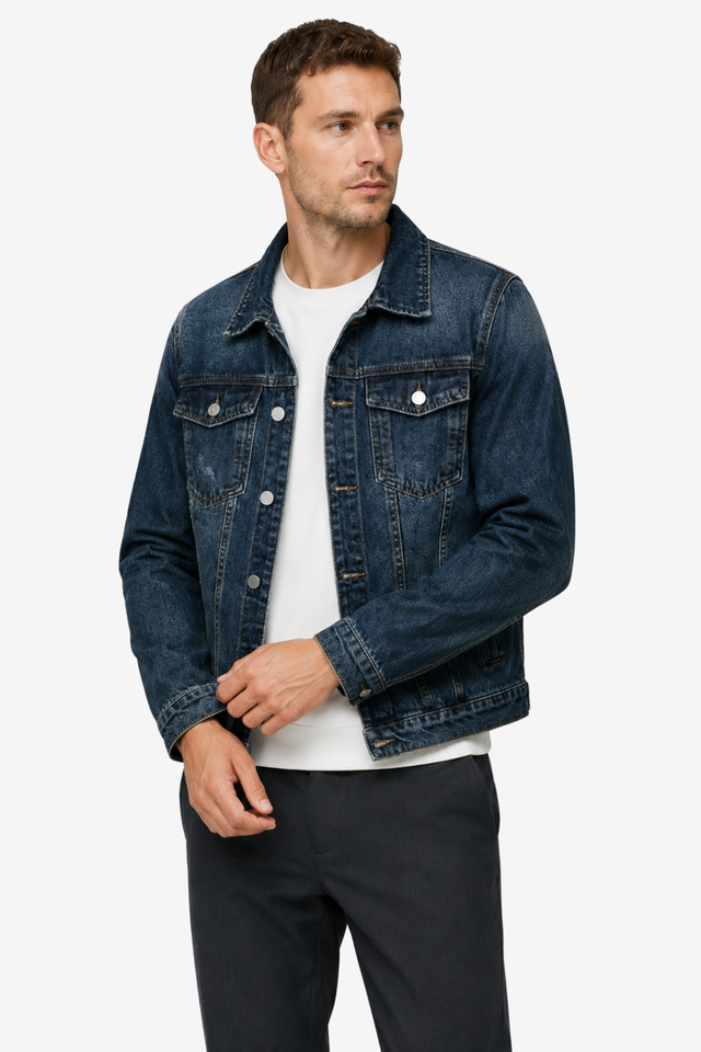 NOMU | Men's Classic Denim Jacket – Casual Vintage Wash Trucker Outerwear