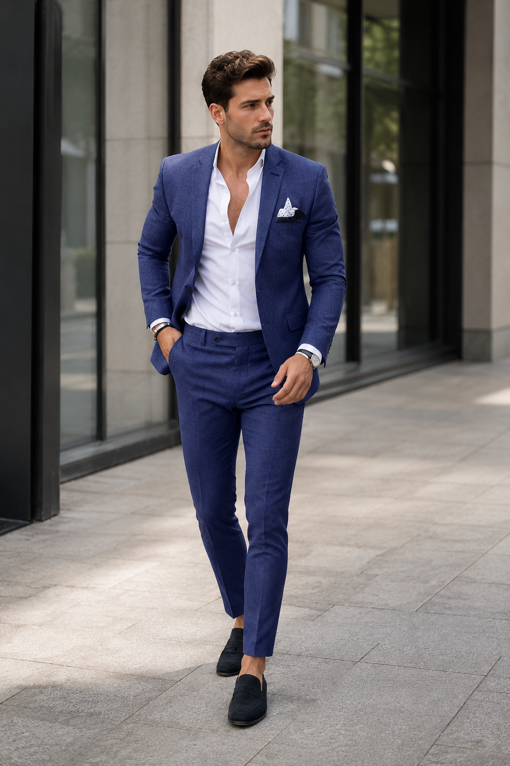 NOMU | Men's Two Piece Suit Set – Tailored Blazer Slim Fit Trousers Design