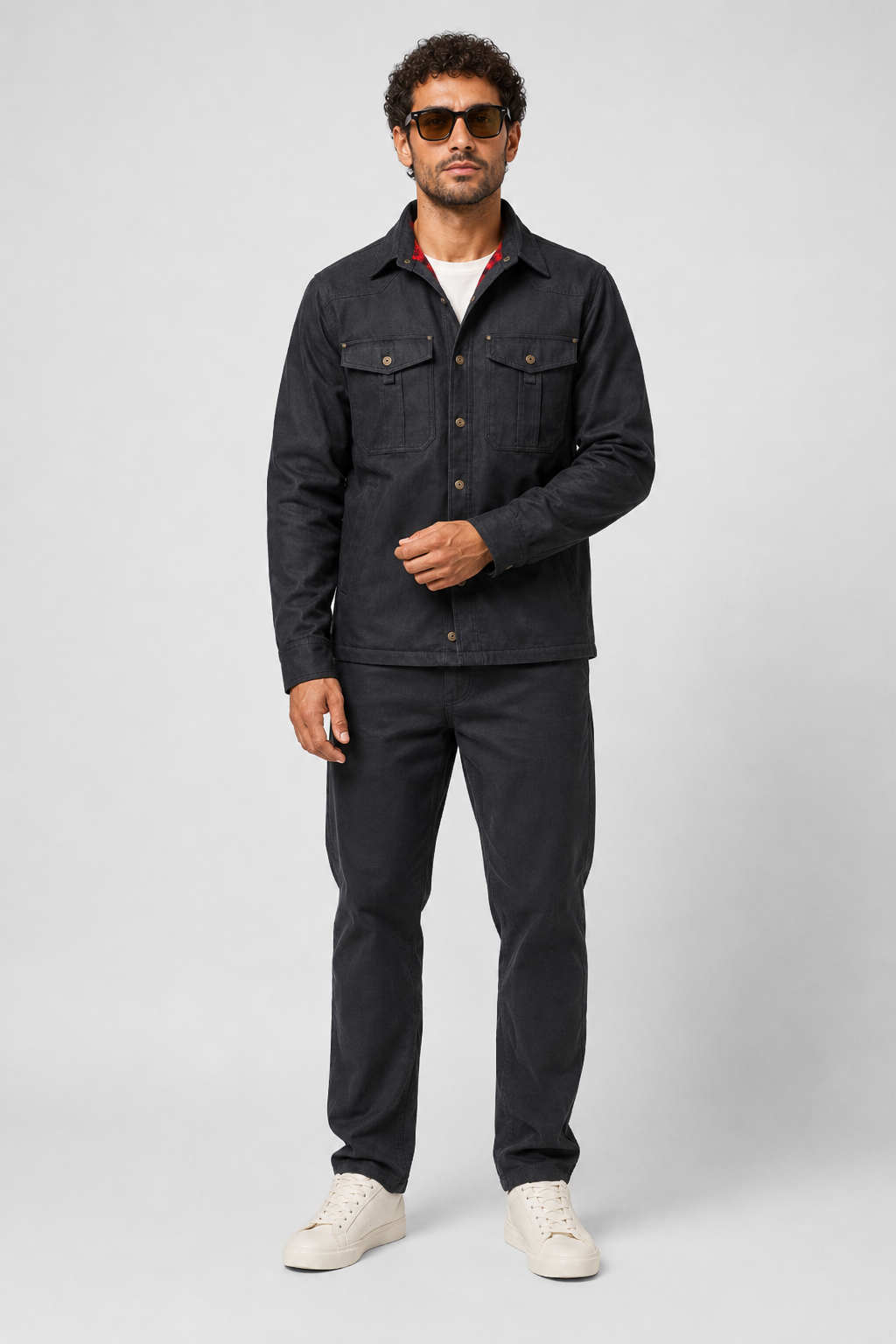 NOMU | Men's Utility Jacket Shirt – Button-Up Long Sleeve Casual Overshirt