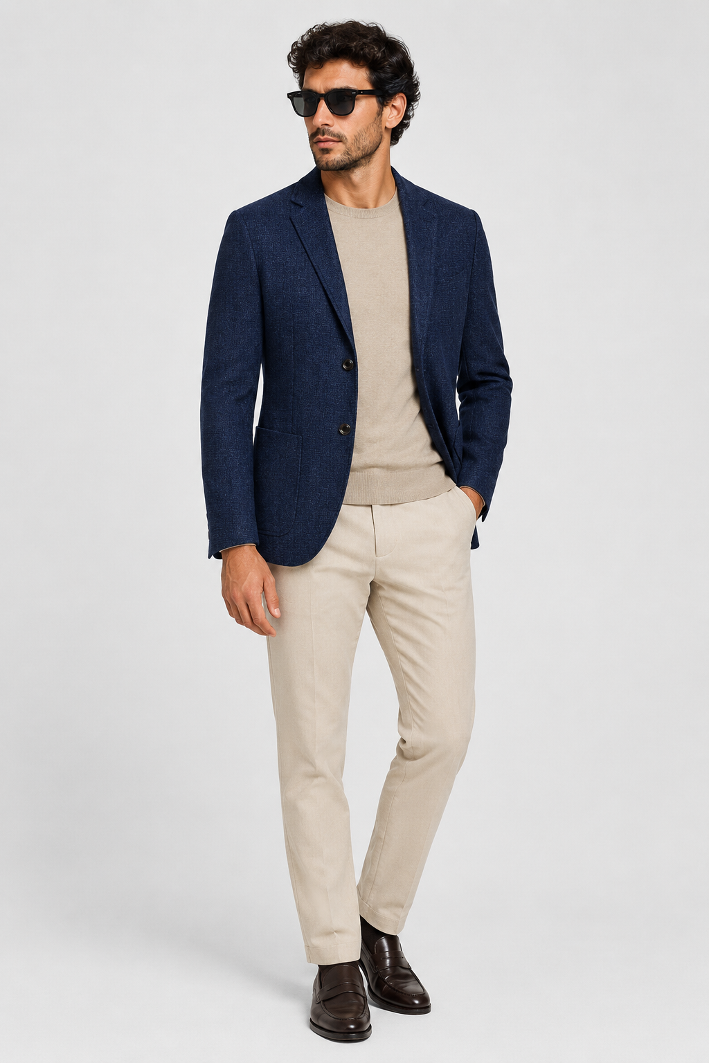 NOMU | Men's Textured Tailored Blazer – Smart Casual Single-Breasted Jacket