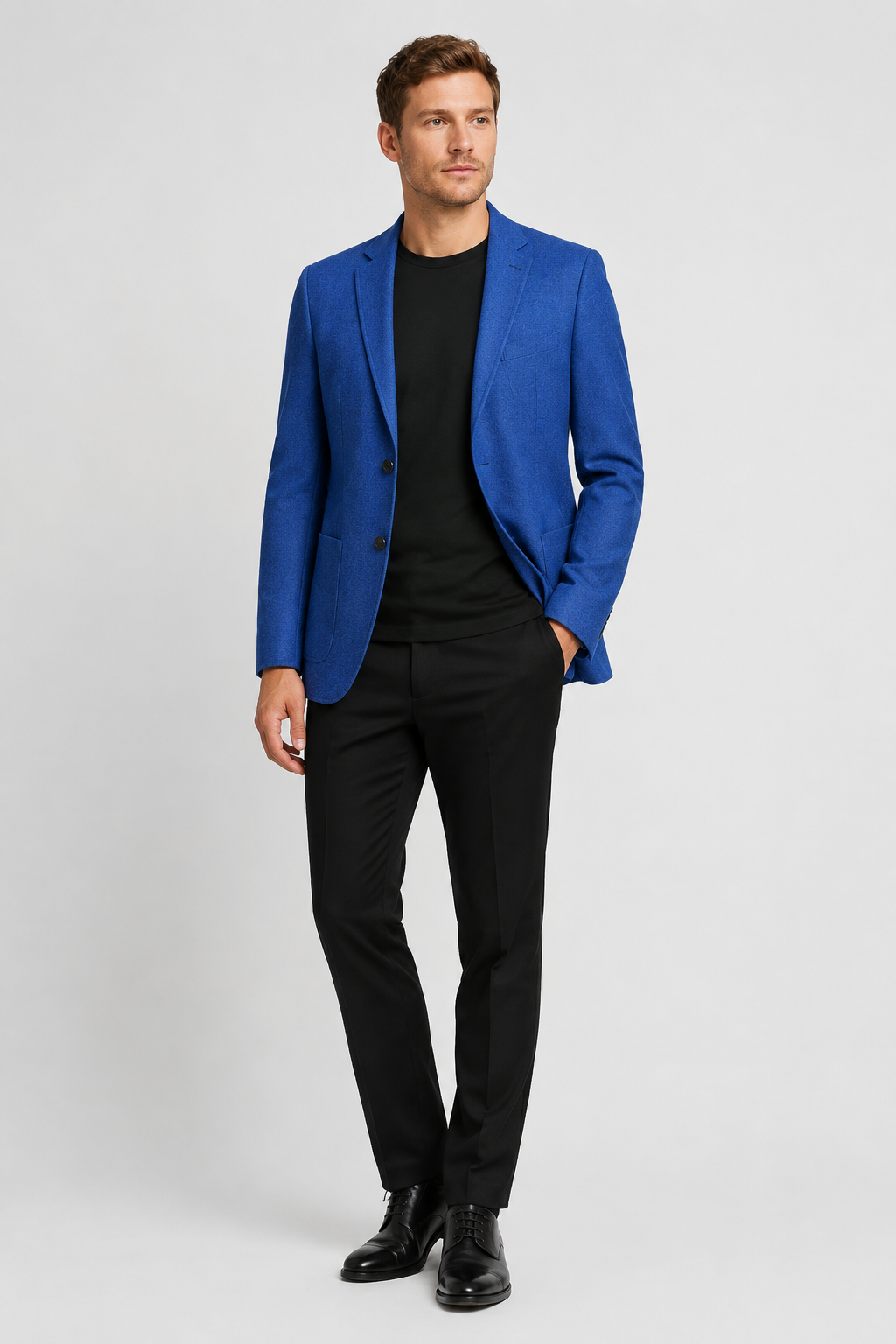 NOMU | Men's Textured Tailored Blazer – Smart Casual Single-Breasted Jacket