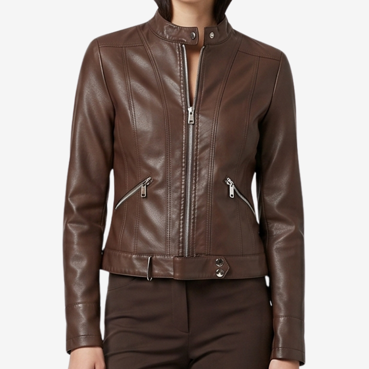 NOMU | Women’s Zippered Leather Jacket