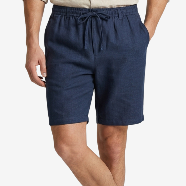 NOMU | Men's Linen Blend Drawstring Shorts – Relaxed Fit Casual Summer Shorts