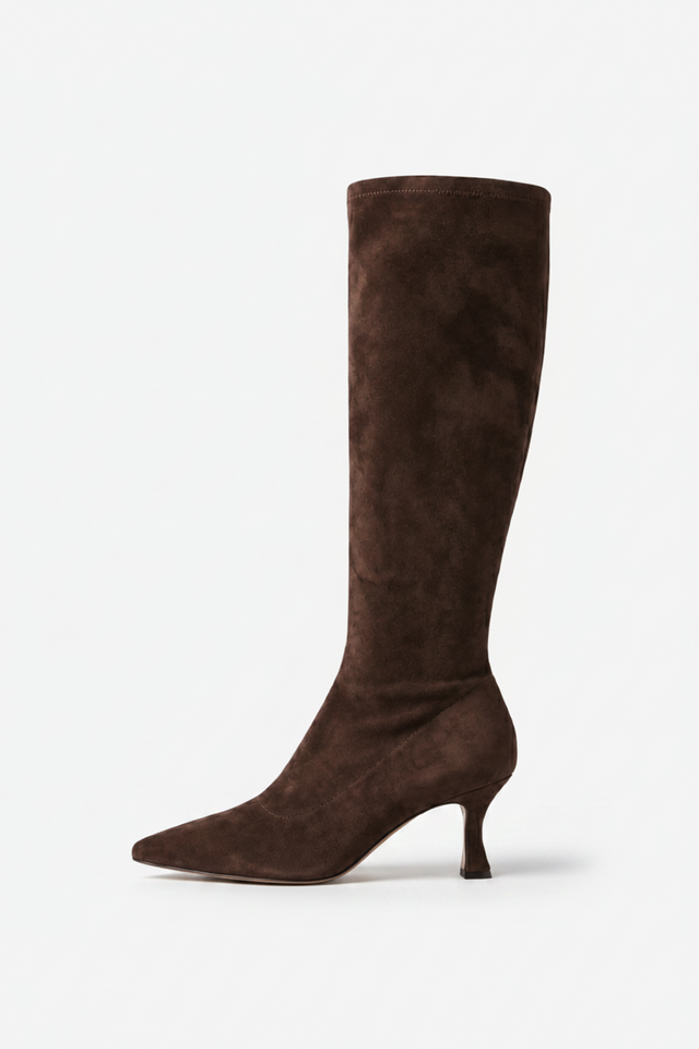 NOMU | Women's Knee-High Pointed Toe Boots – Elegant Slim Heel Tall Boots