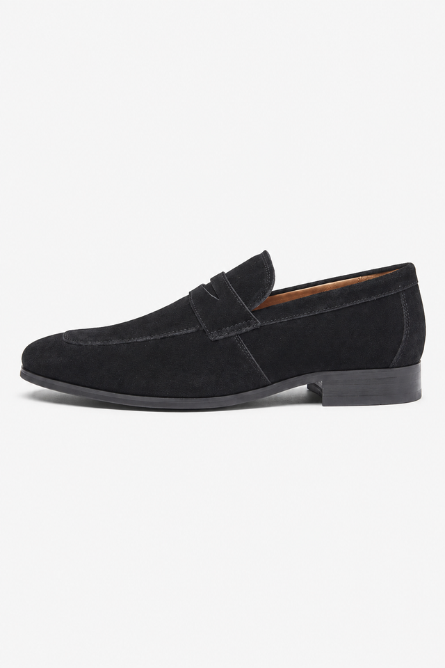 NOMU | Men's Suede Penny Loafers – Classic Slip-On Dress Shoes