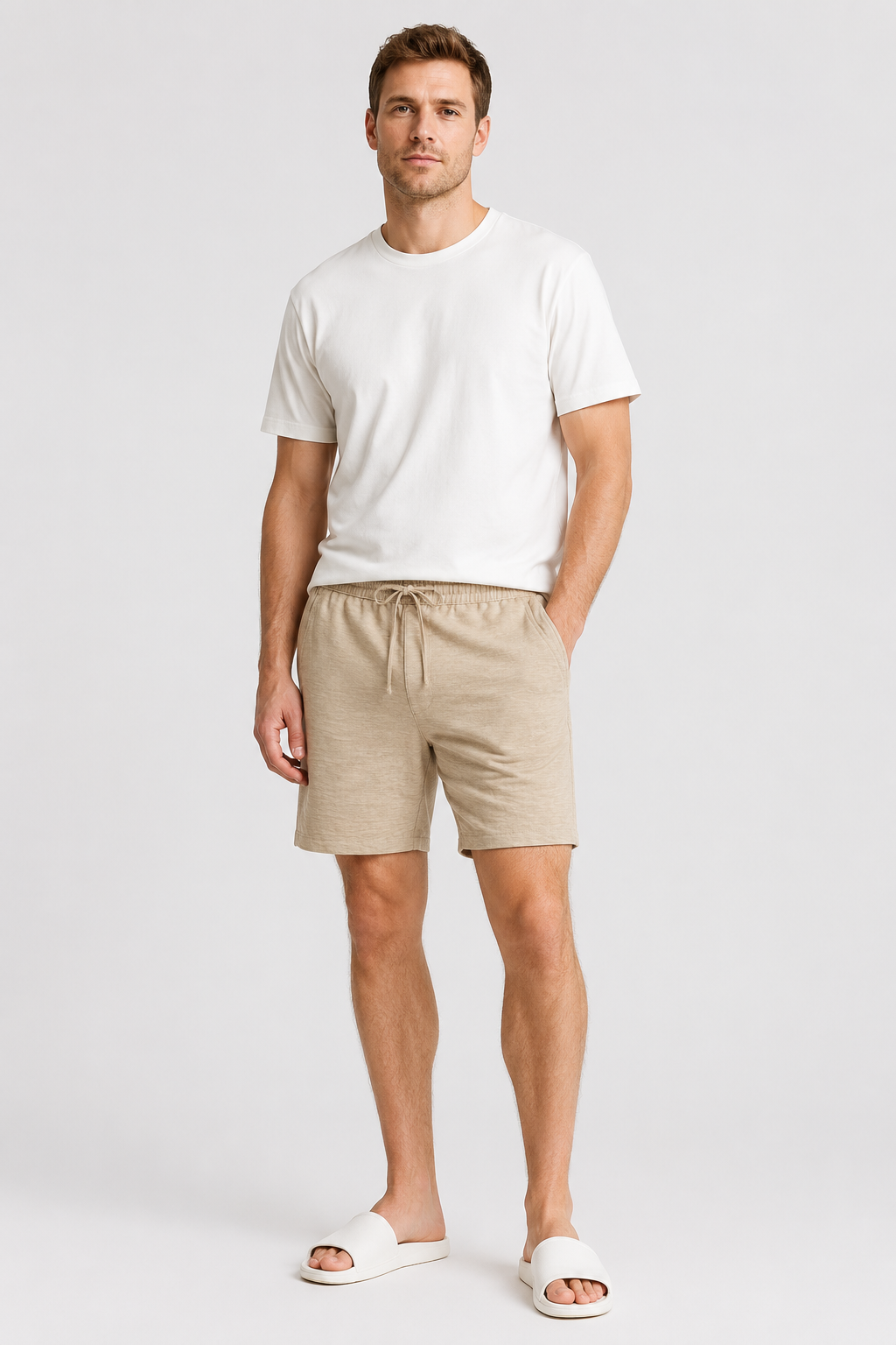 NOMU | Men's Drawstring Shorts – Elastic Waist Casual Pocket Design