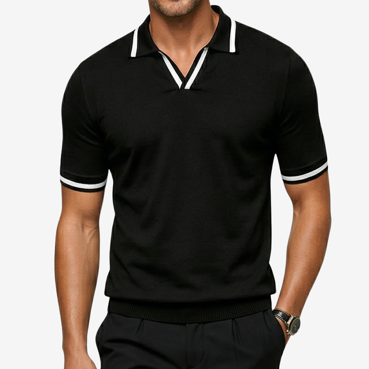 NOMU | Men’s Contrast Trim Short Sleeve Polo Shirt