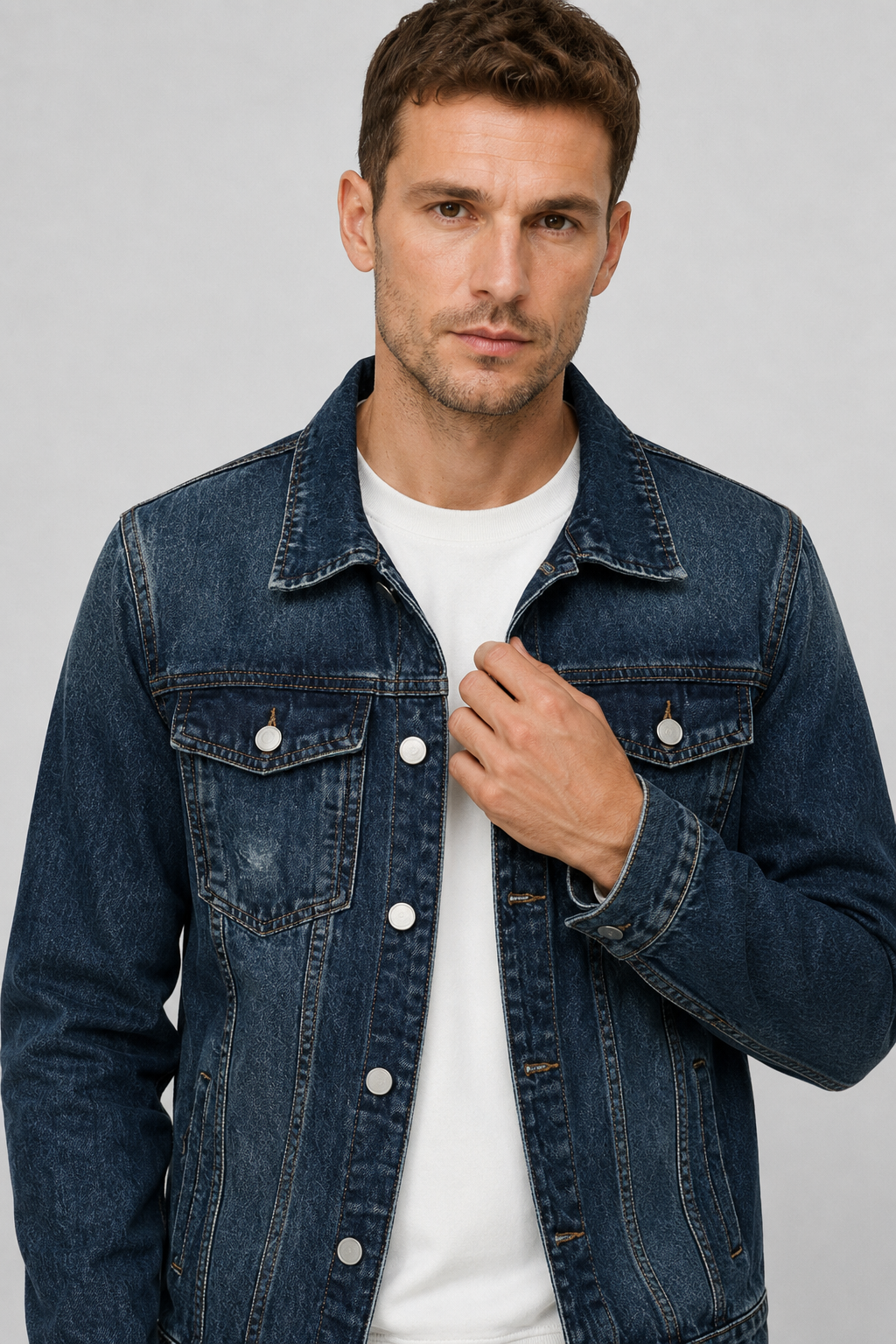 NOMU | Men's Classic Denim Jacket – Casual Vintage Wash Trucker Outerwear