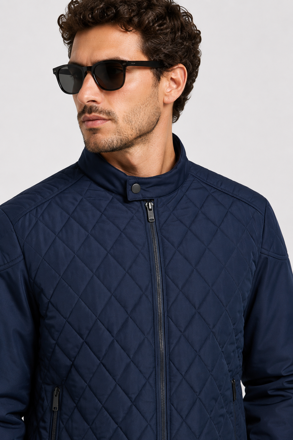 NOMU | Men's Quilted Zip-Up Jacket – Lightweight Modern Outerwear