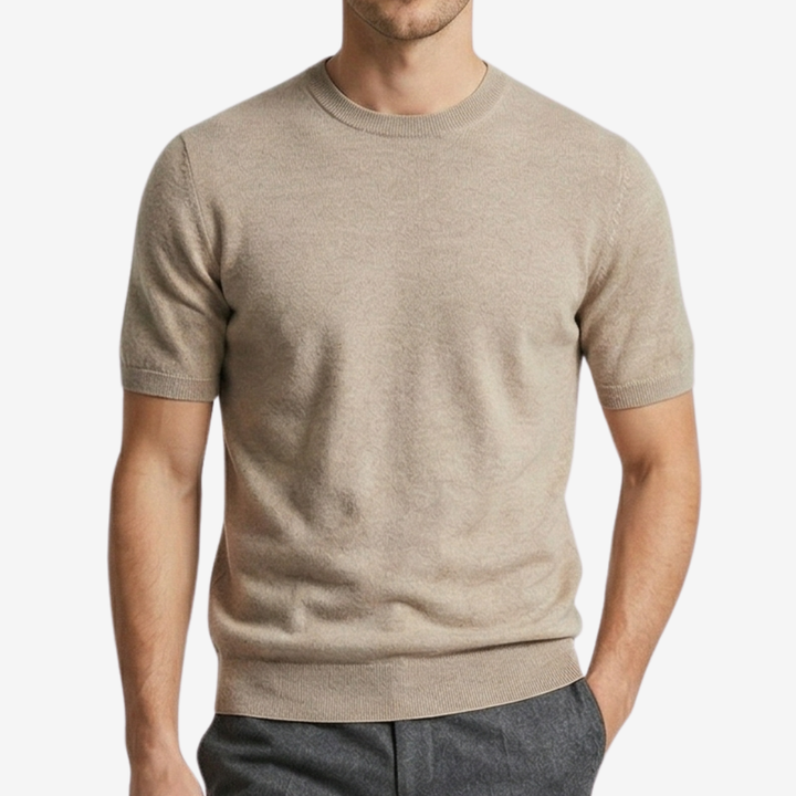 NOMU | Men's Fine Knit Crew Neck Sweater Tee – Minimalist Soft-Touch Top
