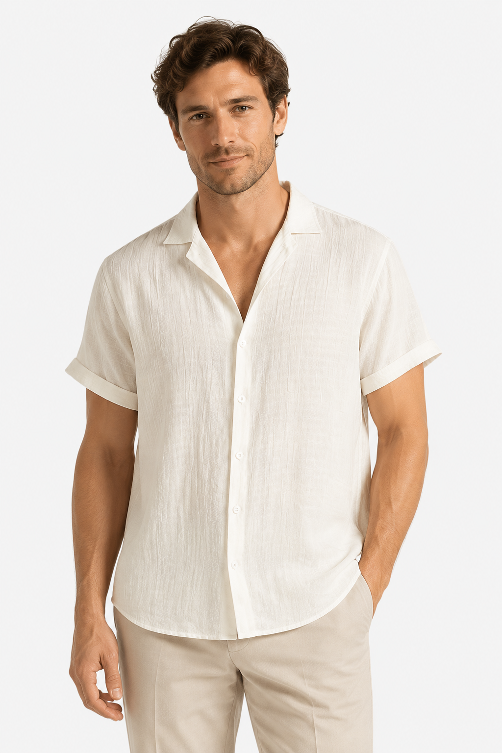 NOMU | Men's Lightweight Shirt – Short Sleeve Button-Up Casual Design