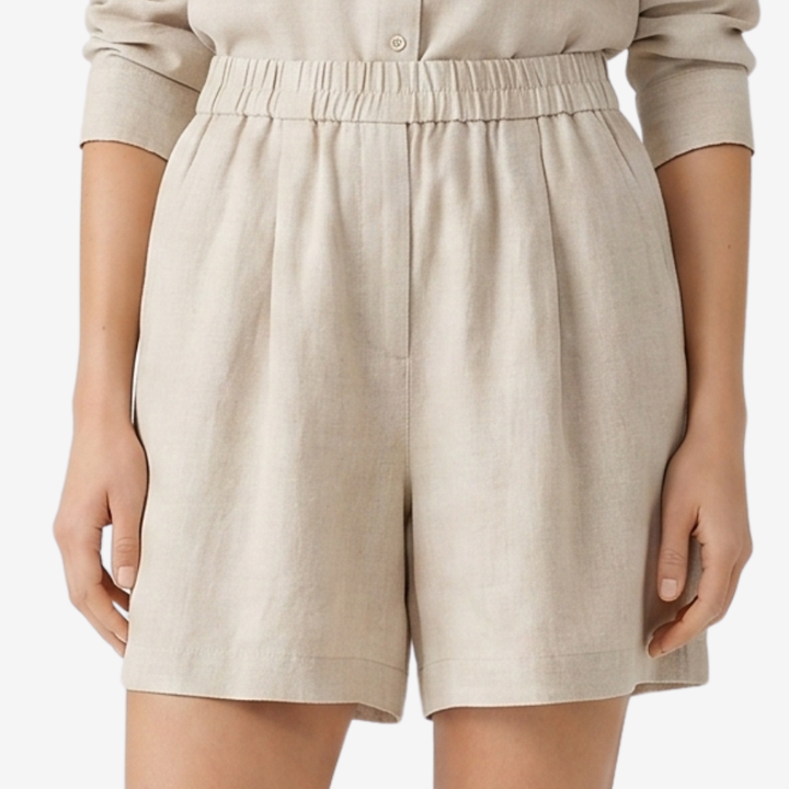NOMU | Women’s Elastic Waist Linen Shorts