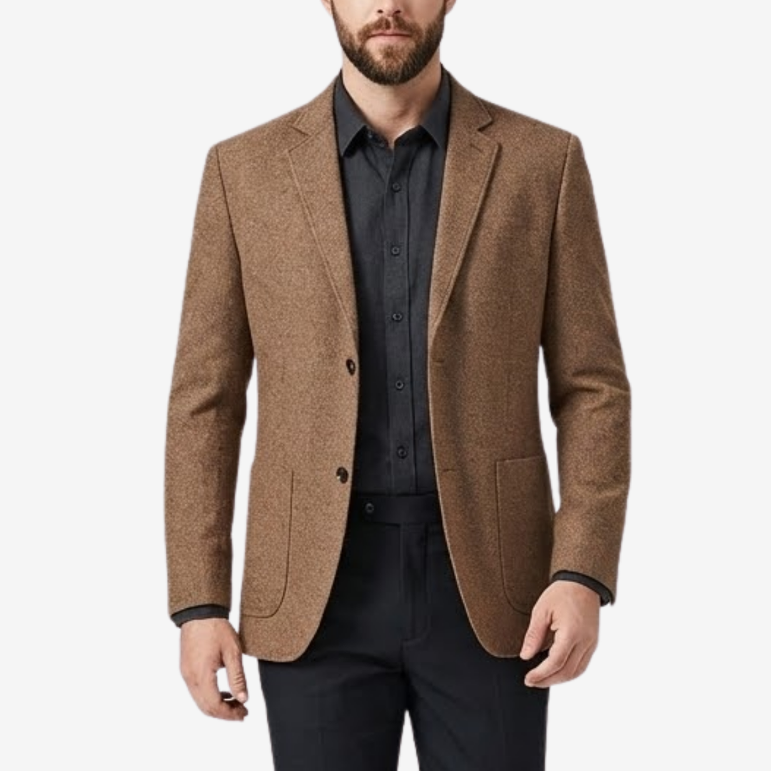 NOMU | Men's Textured Tailored Blazer – Smart Casual Single-Breasted Jacket